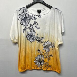 JM Collection Short Sleeve Liquid Knit Blouse Top Shirt Size 3X Floral M274 -25